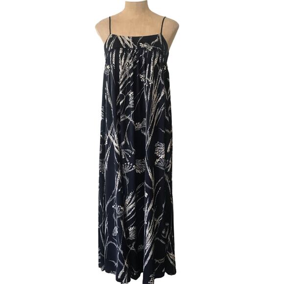 Banana Republic Trapeze Maxi Dress NWT NEW Size 2 Petite Navy Beige Beach Boho - Picture 5 of 14
